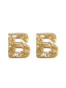 KE8190 Assorted 16 Piece Gold Acrylic Initial Stud Earring Pack - MiMi Wholesale