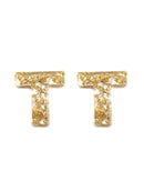 KE8190 Assorted 16 Piece Gold Acrylic Initial Stud Earring Pack - MiMi Wholesale