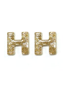 KE8190 Assorted 16 Piece Gold Acrylic Initial Stud Earring Pack - MiMi Wholesale