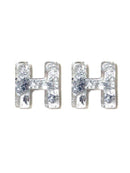 KE8191 Assorted 16 Piece Silver Acrylic Initial Stud Earring Pack - MiMi Wholesale