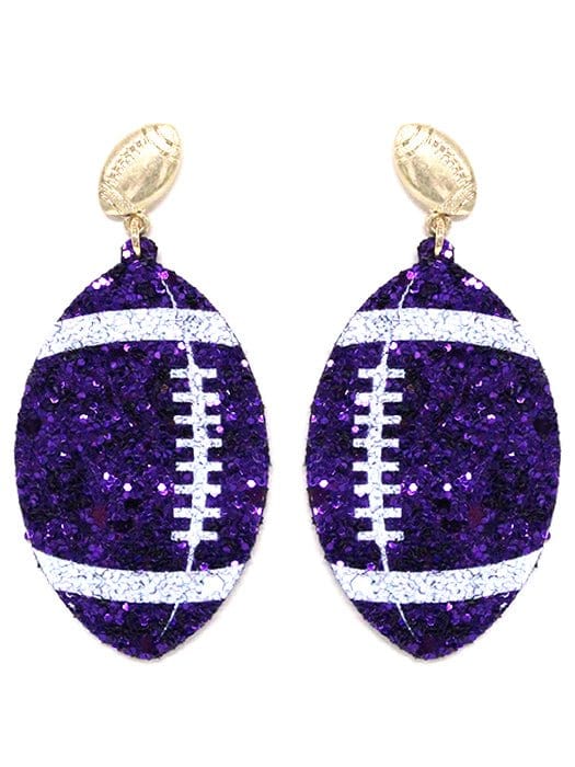 KE8491 Shimmer Football Earrings - MiMi Wholesale