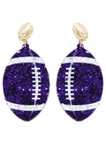 KE8491 Shimmer Football Earrings - MiMi Wholesale