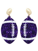 KE8491 Shimmer Football Earrings - MiMi Wholesale