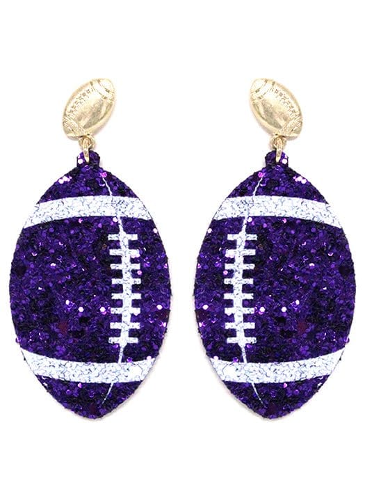 KE8491 Shimmer Football Earrings - MiMi Wholesale