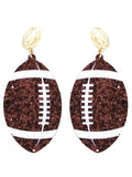 KE8491 Shimmer Football Earrings - MiMi Wholesale