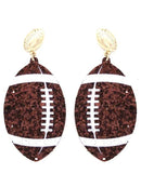 KE8491 Shimmer Football Earrings - MiMi Wholesale