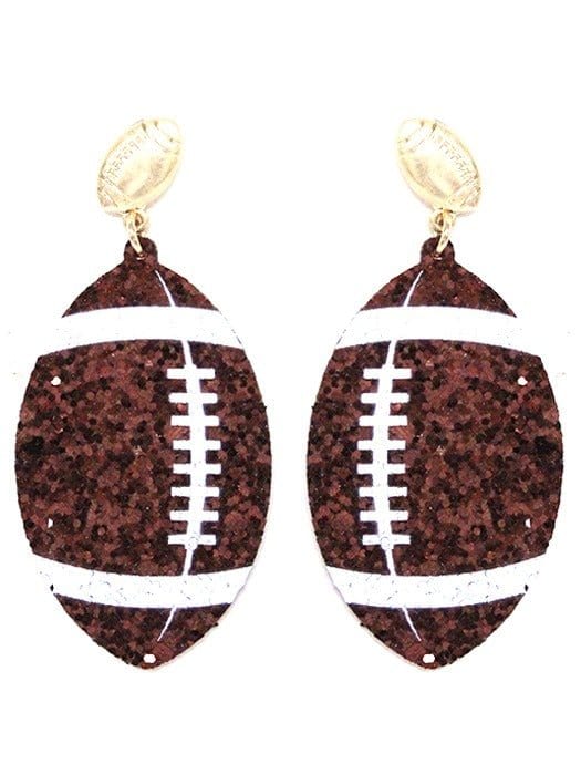 KE8491 Shimmer Football Earrings - MiMi Wholesale