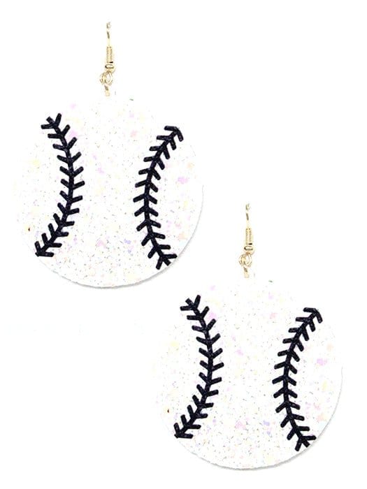 KE8494 Shimmer Baseball Earrings - MiMi Wholesale