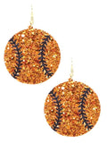 KE8494 Shimmer Baseball Earrings - MiMi Wholesale