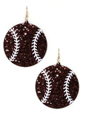 KE8494 Shimmer Baseball Earrings - MiMi Wholesale