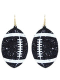 KE8495 Shimmer Football Fish Hook Earrings - MiMi Wholesale