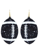 KE8495 Shimmer Football Fish Hook Earrings - MiMi Wholesale