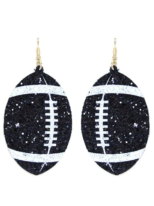 KE8495 Shimmer Football Fish Hook Earrings - MiMi Wholesale