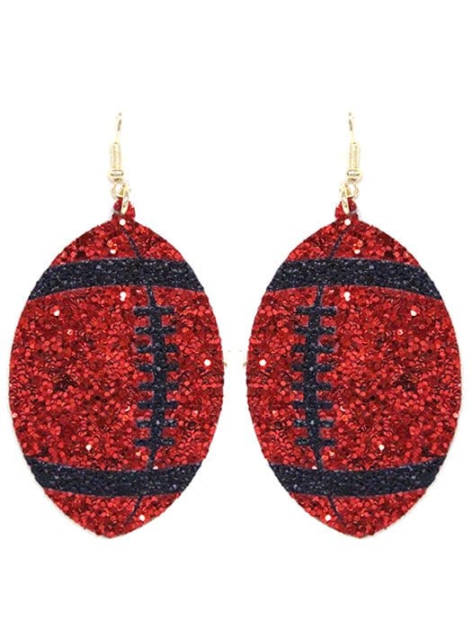 KE8495 Shimmer Football Fish Hook Earrings - MiMi Wholesale