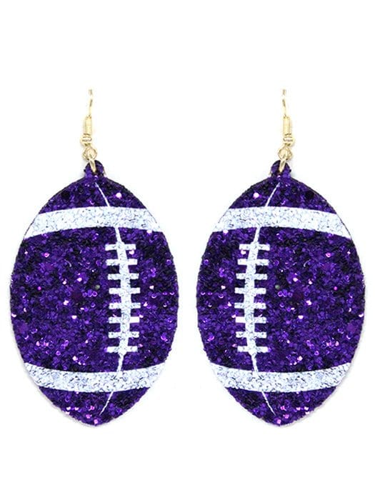 KE8495 Shimmer Football Fish Hook Earrings - MiMi Wholesale