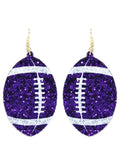 KE8495 Shimmer Football Fish Hook Earrings - MiMi Wholesale