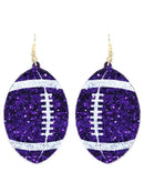 KE8495 Shimmer Football Fish Hook Earrings - MiMi Wholesale