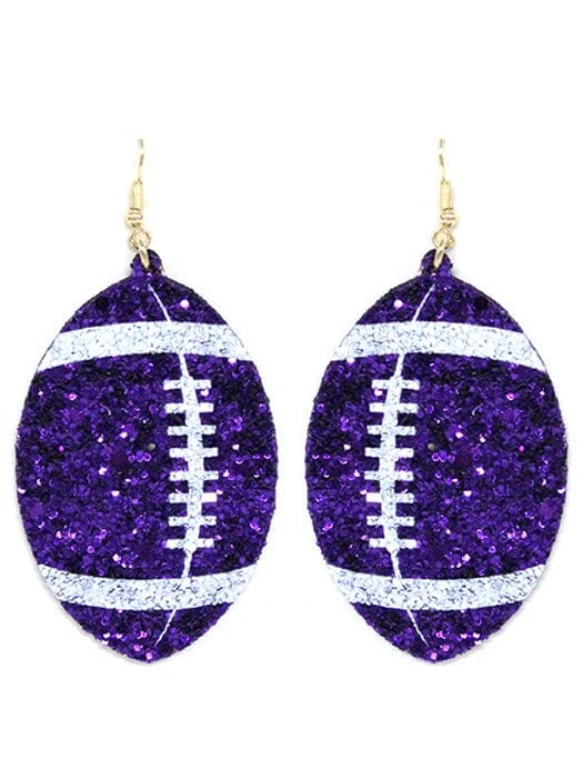 KE8495 Shimmer Football Fish Hook Earrings - MiMi Wholesale