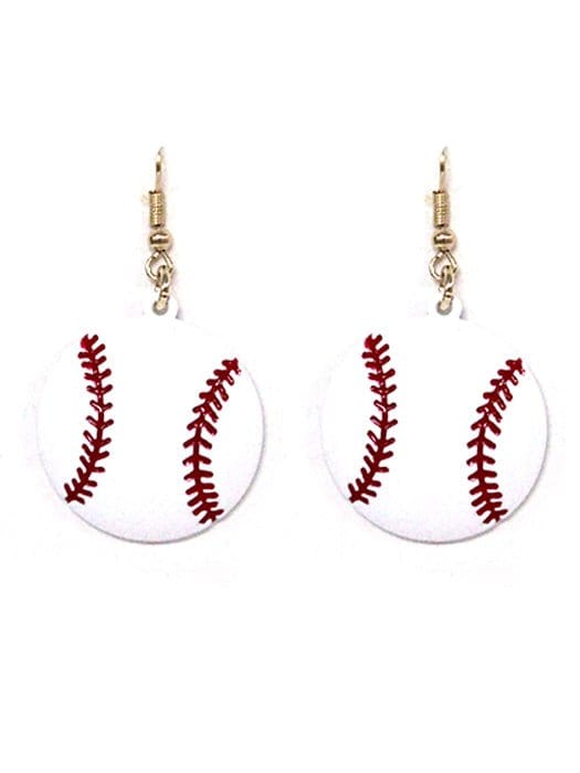 KE8626 Baseball Dangle Earrings - MiMi Wholesale