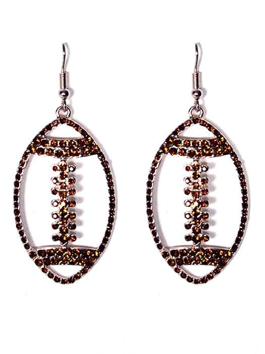 KE8628 Rhinestone Cutout Football Earrings - MiMi Wholesale