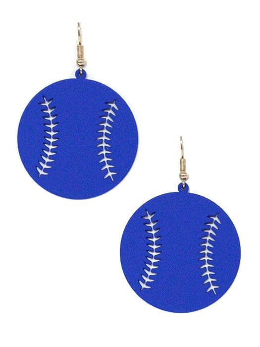 KE8633 Cutout Baseball Earrings - MiMi Wholesale