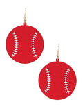 KE8633 Cutout Baseball Earrings - MiMi Wholesale