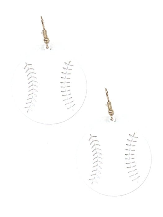 KE8633 Cutout Baseball Earrings - MiMi Wholesale