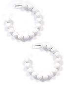 KE8653 Round Bead C Shape Hoop Earrings - MiMi Wholesale