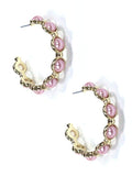 KE8783 Bubble C Shape Hoop Earrings - MiMi Wholesale