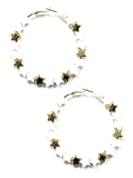 KE8820 Star Hoop Earrings - MiMi Wholesale
