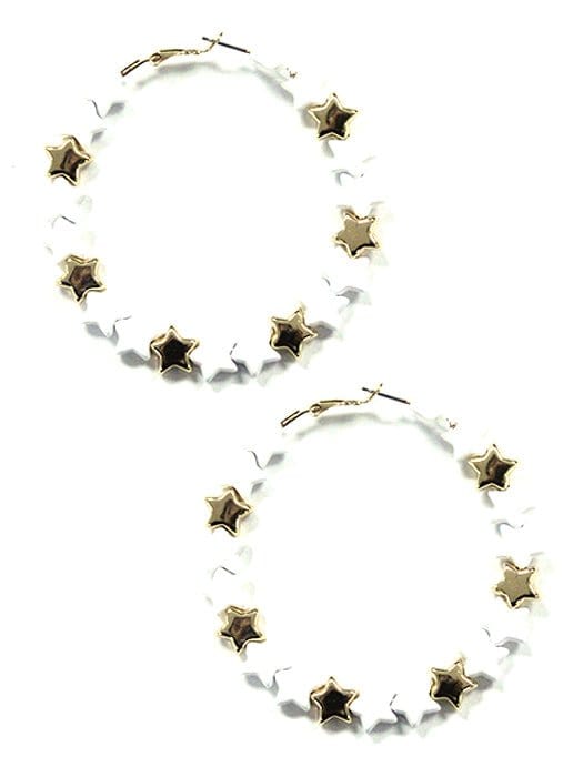 KE8820 Star Hoop Earrings - MiMi Wholesale