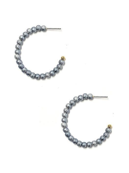 KE8839 Kori Beaded C Shape Hoop Earrings - MiMi Wholesale