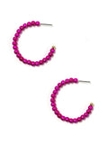 KE8839 Kori Beaded C Shape Hoop Earrings - MiMi Wholesale