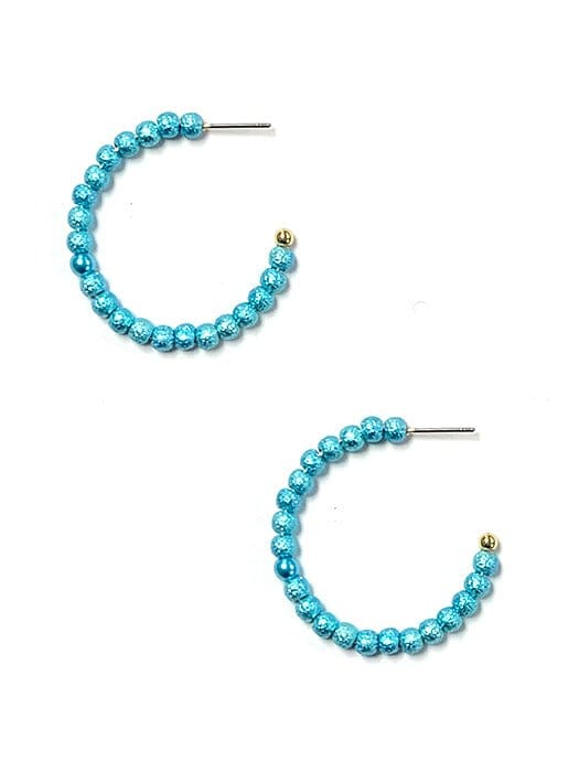 KE8839 Kori Beaded C Shape Hoop Earrings - MiMi Wholesale