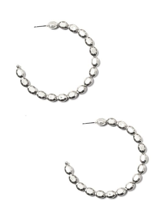 KE8854 Casey Beaded C Shape Hoop Earrings - MiMi Wholesale