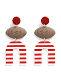 KE9002 Football Horseshoe Dangle Earrings - MiMi Wholesale