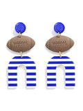 KE9002 Football Horseshoe Dangle Earrings - MiMi Wholesale