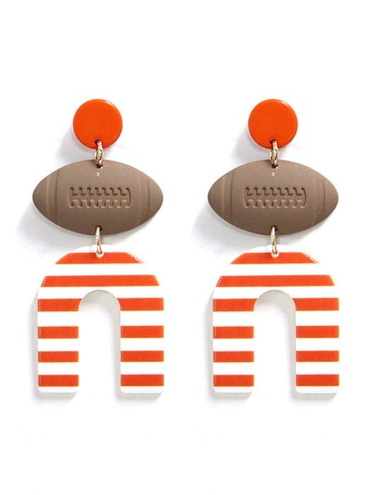 KE9002 Football Horseshoe Dangle Earrings - MiMi Wholesale