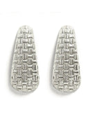 KE9024 Textured Oval Tear Drop Earrings - MiMi Wholesale