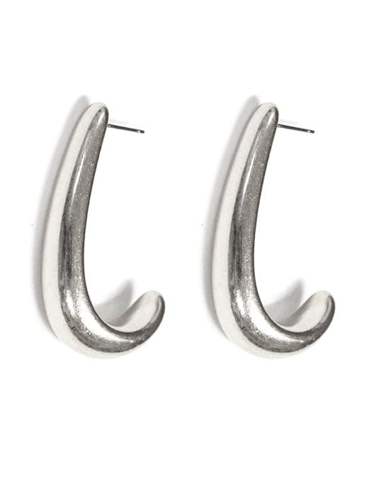 KE9025 J Curve Earrings - MiMi Wholesale