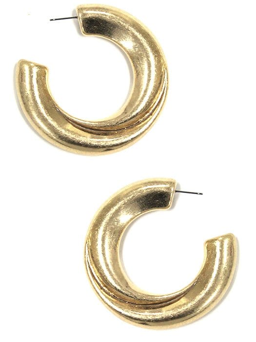 KE9027 C Shape Twist Hoop Earrings - MiMi Wholesale