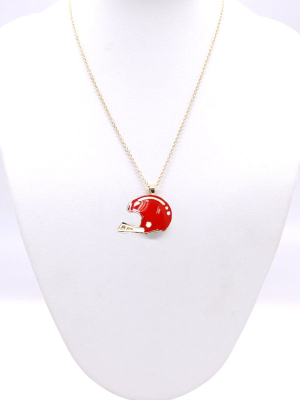 KN1001 Game Day Football Helmet Pendant Necklace - MiMi Wholesale