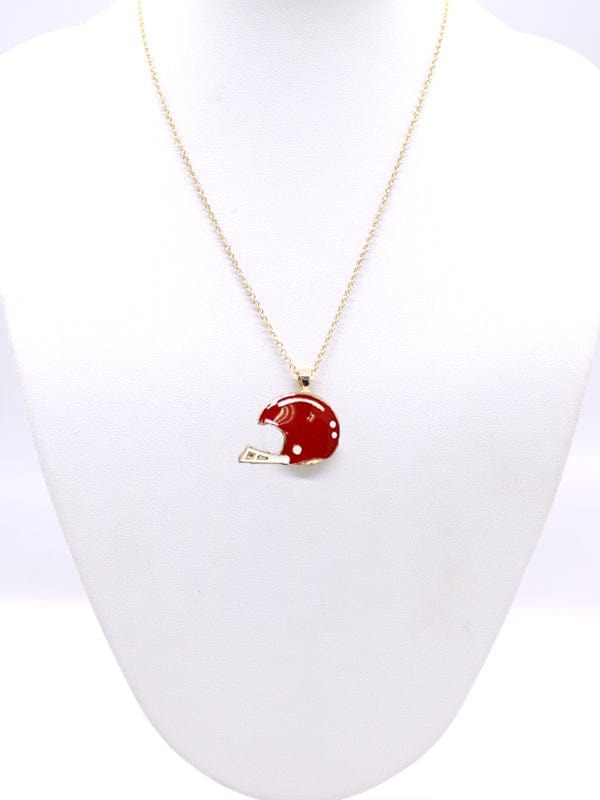 KN1001 Game Day Football Helmet Pendant Necklace - MiMi Wholesale