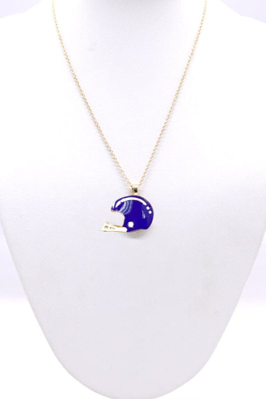 KN1001 Game Day Football Helmet Pendant Necklace - MiMi Wholesale