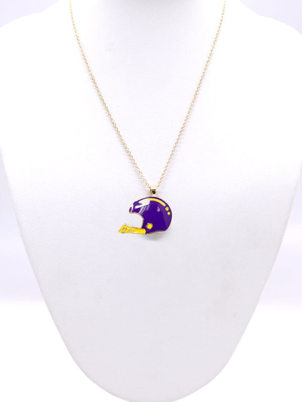 KN1001 Game Day Football Helmet Pendant Necklace - MiMi Wholesale