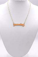 KN1048 Game Day Letter Pendant Necklace - MiMi Wholesale