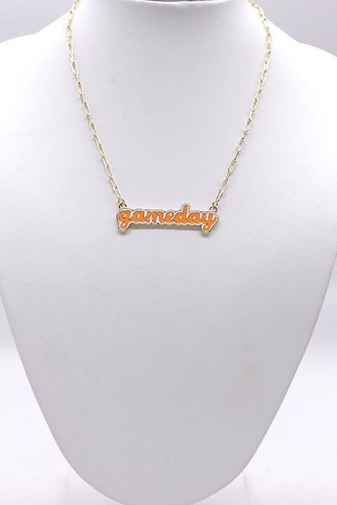 KN1048 Game Day Letter Pendant Necklace - MiMi Wholesale