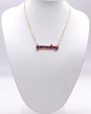 KN1048 Game Day Letter Pendant Necklace - MiMi Wholesale