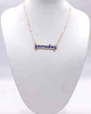 KN1048 Game Day Letter Pendant Necklace - MiMi Wholesale