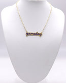 KN1048 Game Day Letter Pendant Necklace - MiMi Wholesale
